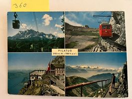 Alte Ansichtskarte Mt. Pilatus mit Berg- und Talfahrten