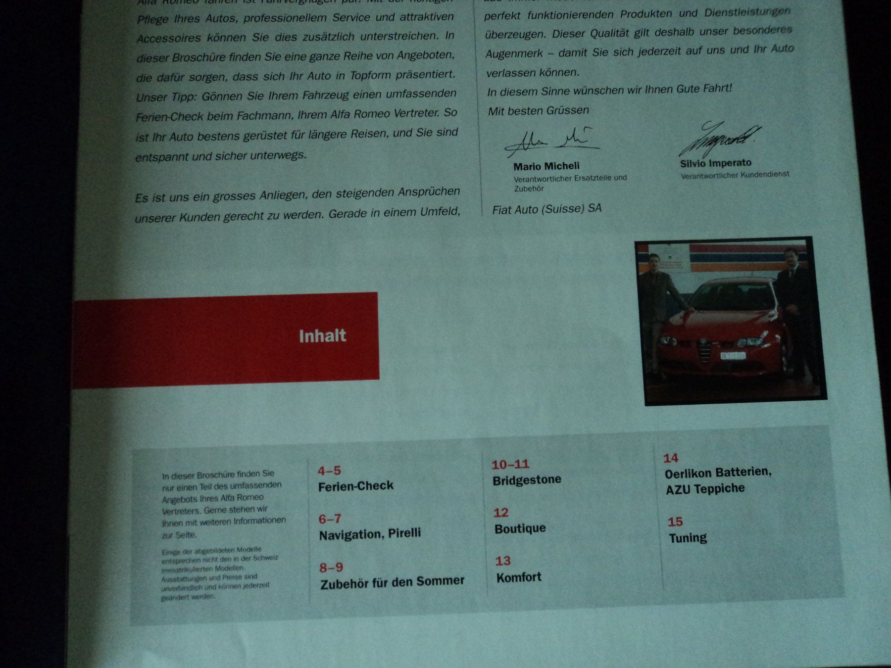 Alfa Romeo Documents: Prospekt Alfa Romeo Services 2003 – D'occasion à Schwarzenburg par modelCARama 2