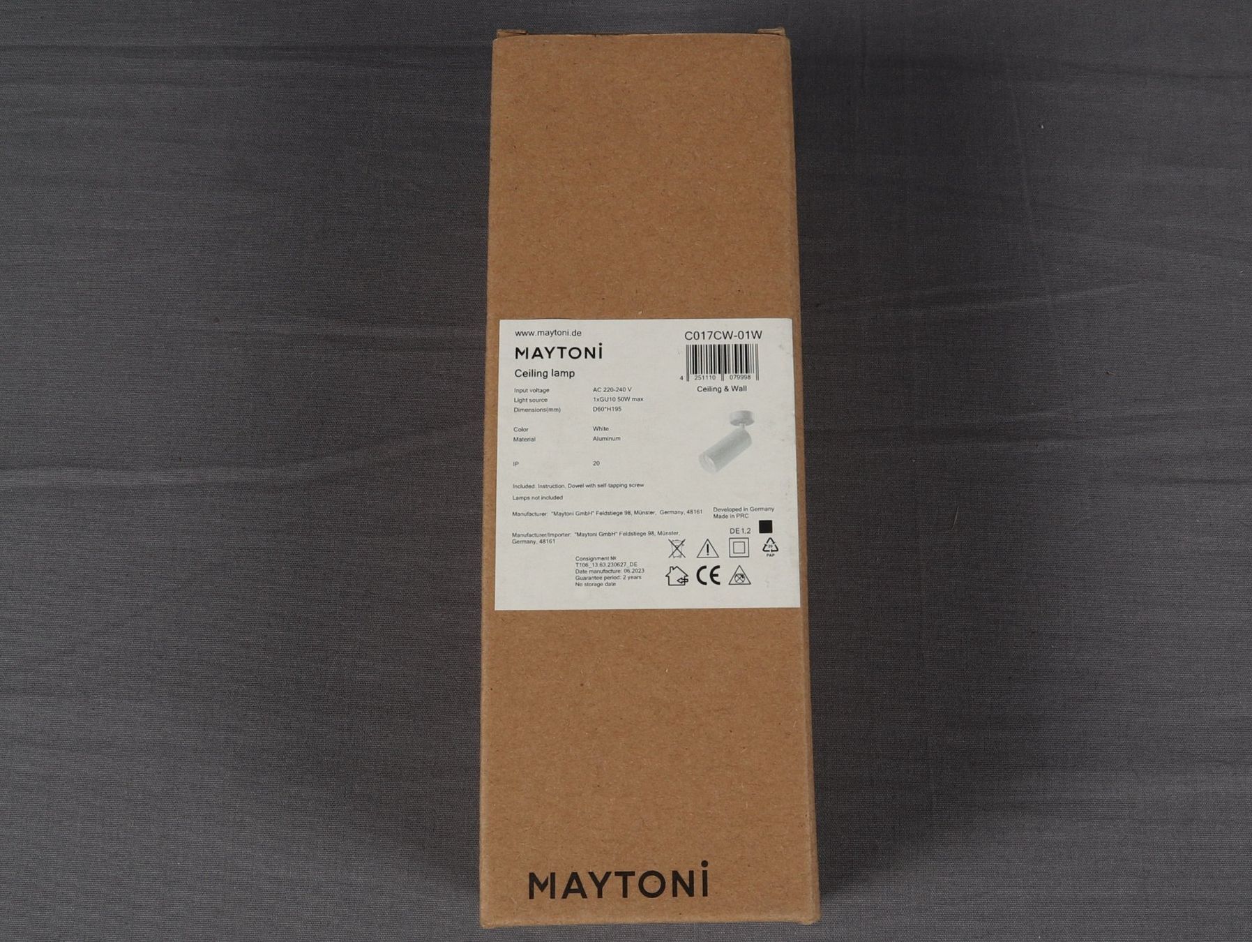 Lampadari & plafoniere: MAYTONI Deckenlampe Alu/Weiss – Nuovo (secondo la descrizione) da Steinen venduto da Restwert_Steinen 1