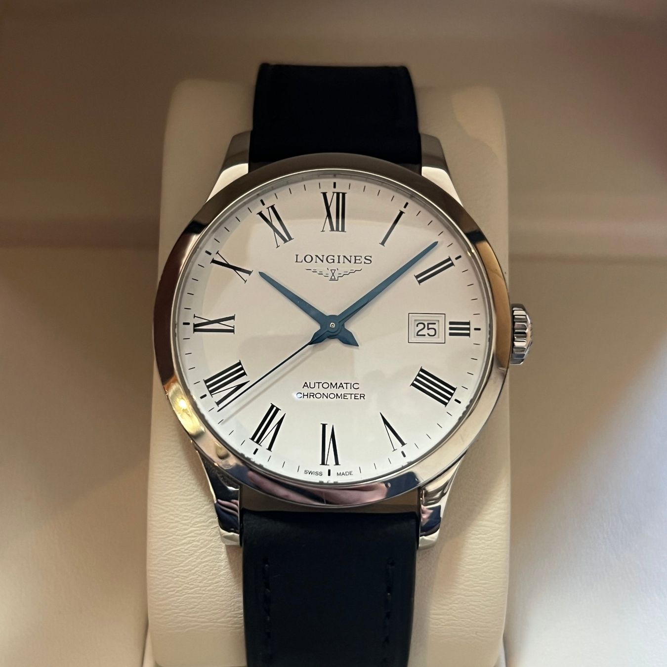 Longines Orologi: Longines Record Automatic Date L2.820.4.11.6 – Usato da Carouge GE venduto da Watchaser