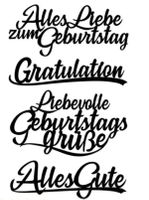 Stanzschablone Nr.115, Glückwunsch Texte (Sizzix geeignet)