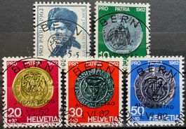Pro Patria Satz 1962 Voll-ET-Stempel SBK 60.- selten