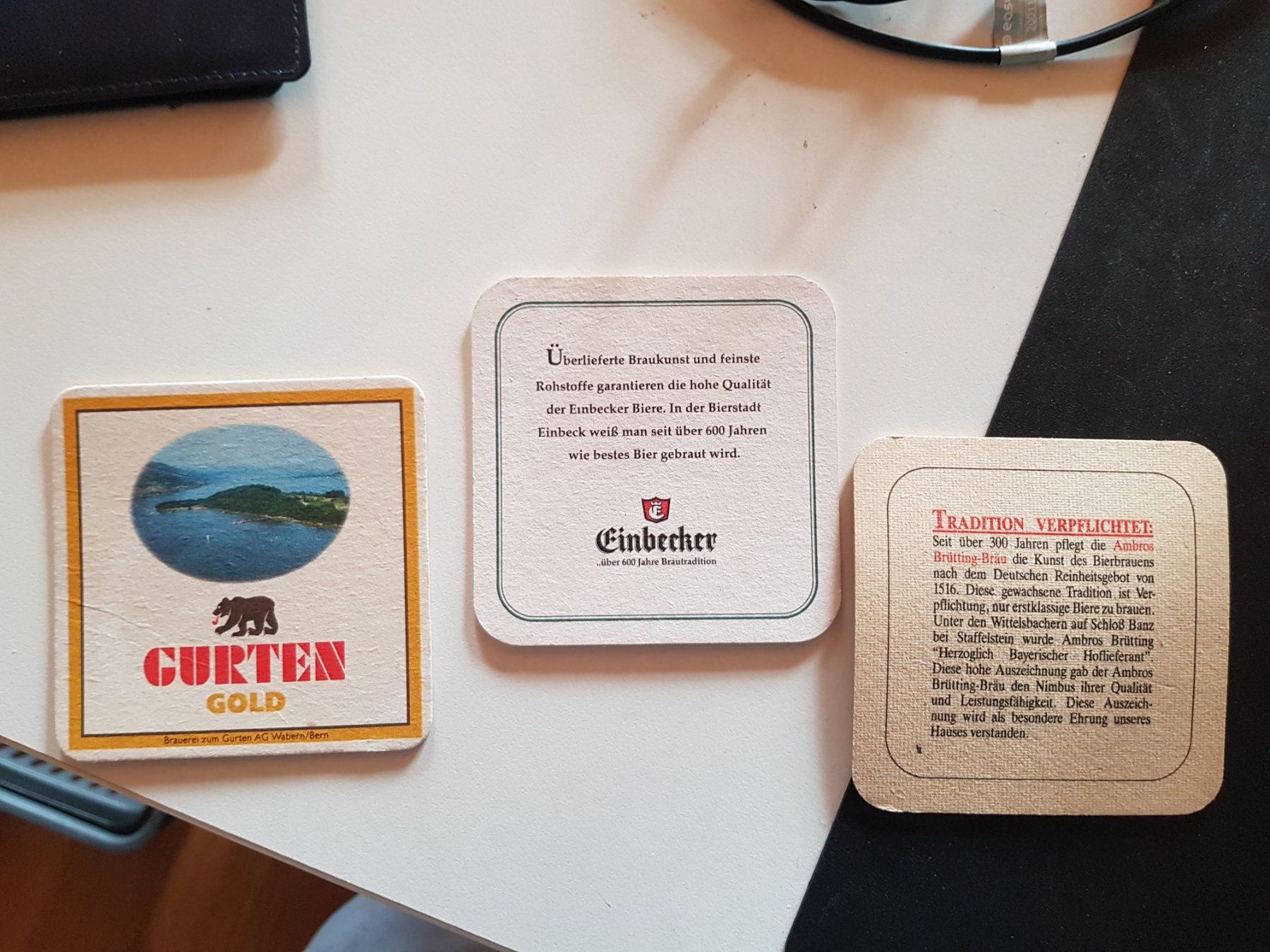 Sottobicchieri: 3 Vintage Bierdeckel - Gurten - Einbecker - Ambros Brütting – Usato da Walterswil BE venduto da Lonitti 1