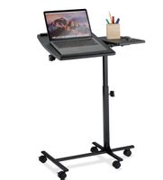 Adjustable Laptop Table with Wheels Black 61x40 cm