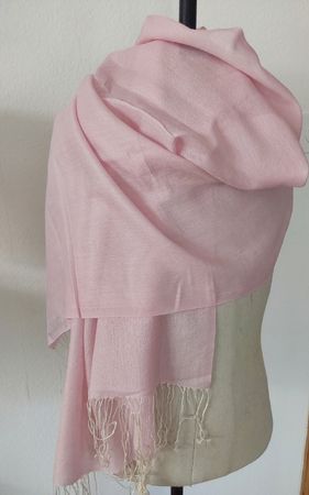 Schal Shava Creation Switzerland Wolle Seide rosa neu