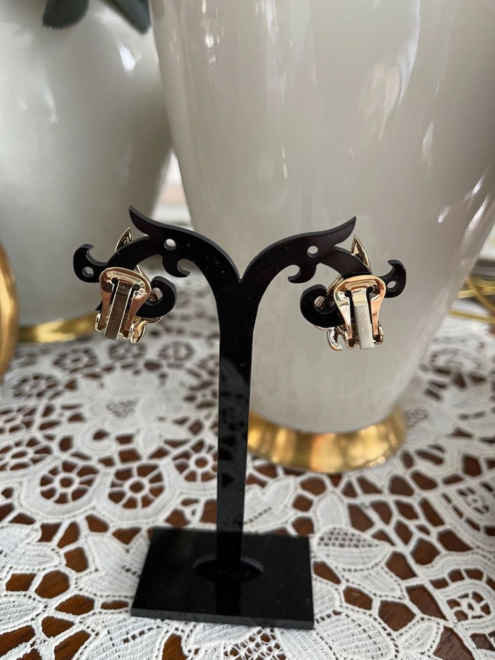 Boucles d'oreille: Wunderschöne Clips mit gold Plaiting – D'occasion à Winkel par Luxtime 3