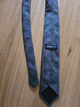 Strellson 100% Seiden Kravatte - grau/taupe - NEU Krawatte