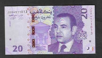 Banconote: Marocco  20  Dirhams  Bankfrisch – Nuovo (secondo la descrizione) da Gordola venduto da coinsandnotes