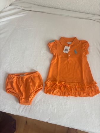 Ralph Lauren Sommer Kleid Set, Orange, Grösse 12 Monate