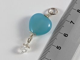 Blauer Achat Anhänger mit Silber 925