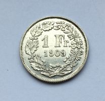 1909 1 Franken Richter U85 Silber *RAR*