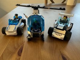 Lot LEGO Police: hélico + 2 voitures! 👮‍♂️🚓🚁