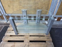 TV-Möbel aus Glas und Metall, 80x40x50 cm, gebraucht