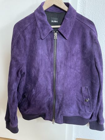 Veste en daim violet Ks FIM – 100% Cuir de mouton – T. M/L