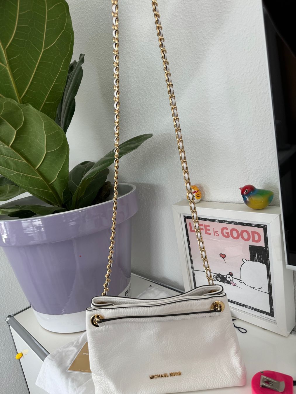 Michael Kors Borse da donna: MICHAEL Michael Kors Jet Set Chain Messenger Bag White Gold – Nuovo (secondo la descrizione) da Zuerich venduto da Moochie 8