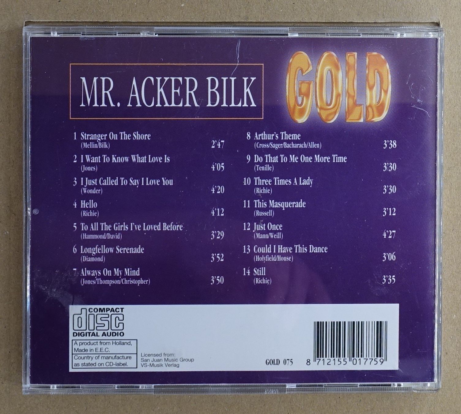 CD: Mr. Acker Bilk – Gold - F15 – Usato da Sessa venduto da fraenklishop 1