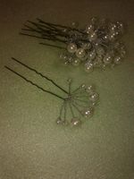 haarschmuck,,haarklips,,mit künstliche perlen,,weiss