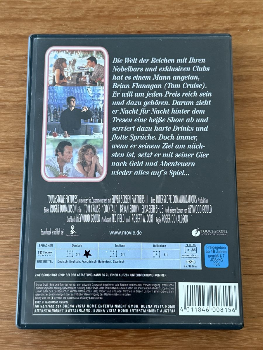 Alle DVDs: DVD Cocktail Tom Cruise gebraucht – Gebraucht aus Menzengrüt von SC1973 1