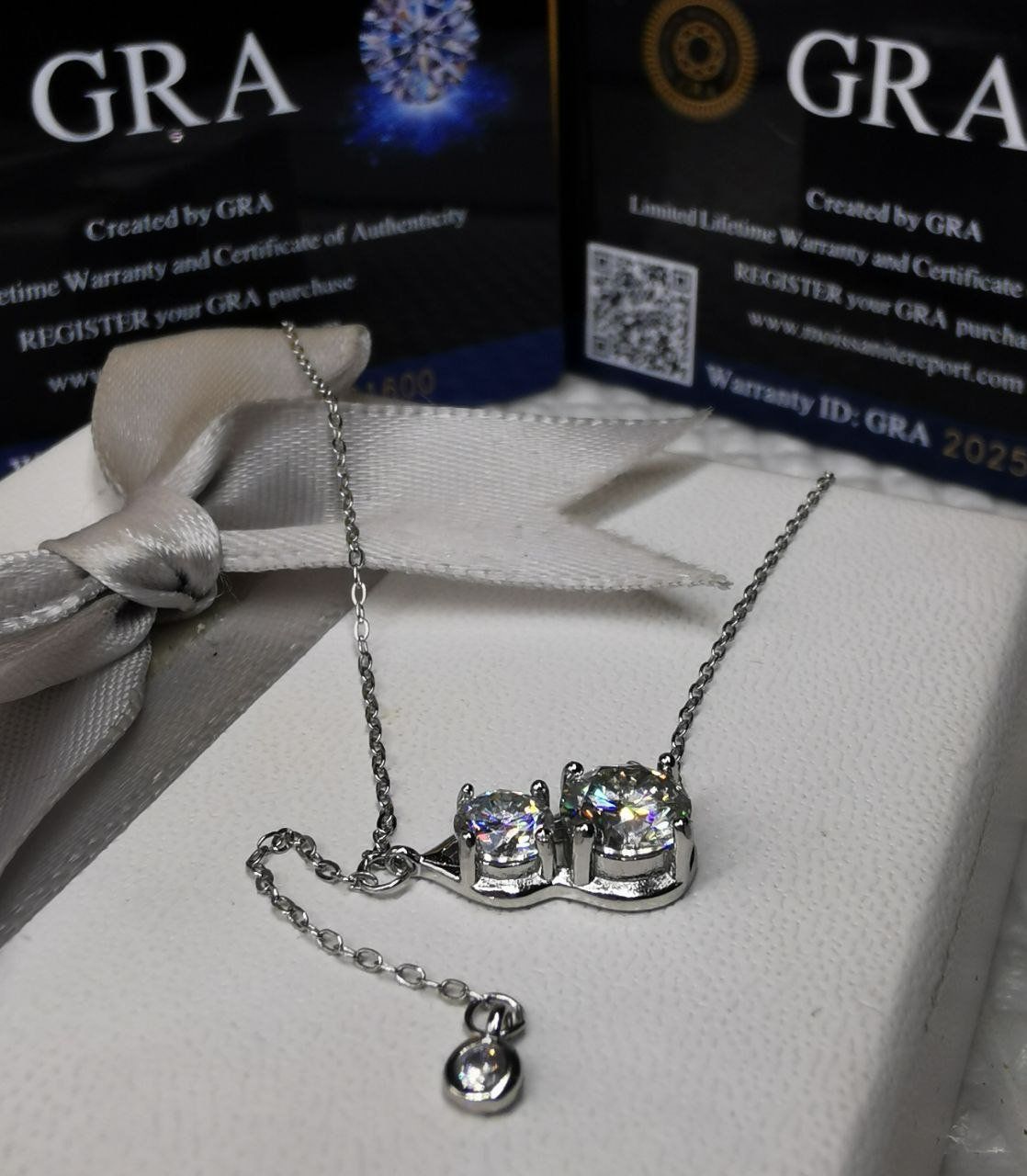 Catenine: Collier argent diamants de moissanite de 1,5 ct certifiés – Nuovo e nell'imballaggio originale da Reconvilier venduto da Tsma67 8