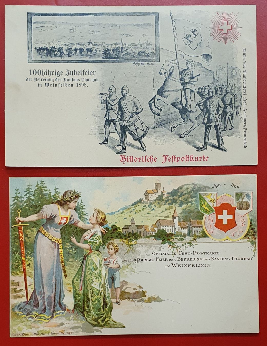 Cartoline postali: 2 Festpostkarte Weinfelden – Usato da Kreuzlingen venduto da Rschweiz1