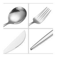 Silber Besteckset 6 Personen 24-tlg Edelstahl Essbesteck Bes