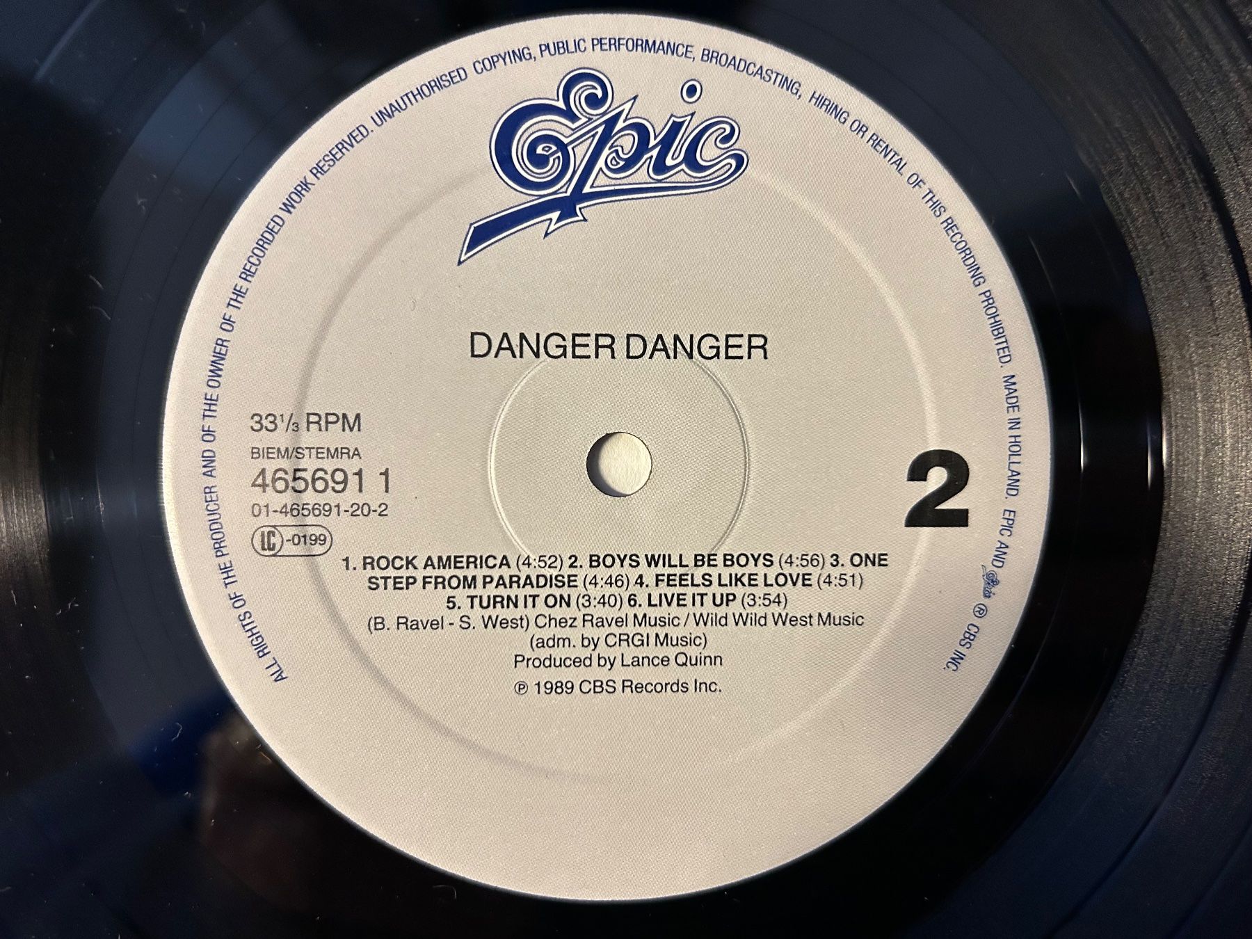 Dischi in vinile: Danger Danger - Rare Vinyl LP – Usato da Aesch BL venduto da BlueMusicRecords 3