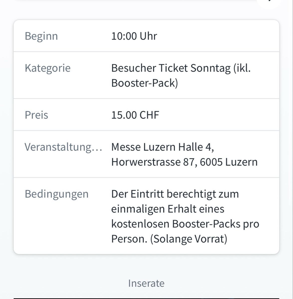 Billets: 2 Tickets Schweizer Sammelkarten Messe inkl. Boosterpack – Neuf avec emballage d'origine à Aarwangen par emelie.1101