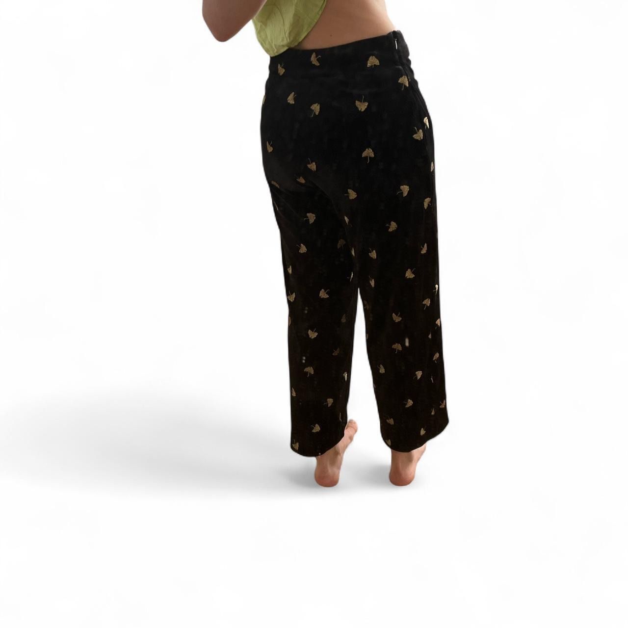Other Stories Pantaloni: Schwarze Samt Culotte mit Ginkoblättern Grösse 38 – Usato da Zürich venduto da lil_rxs5 6