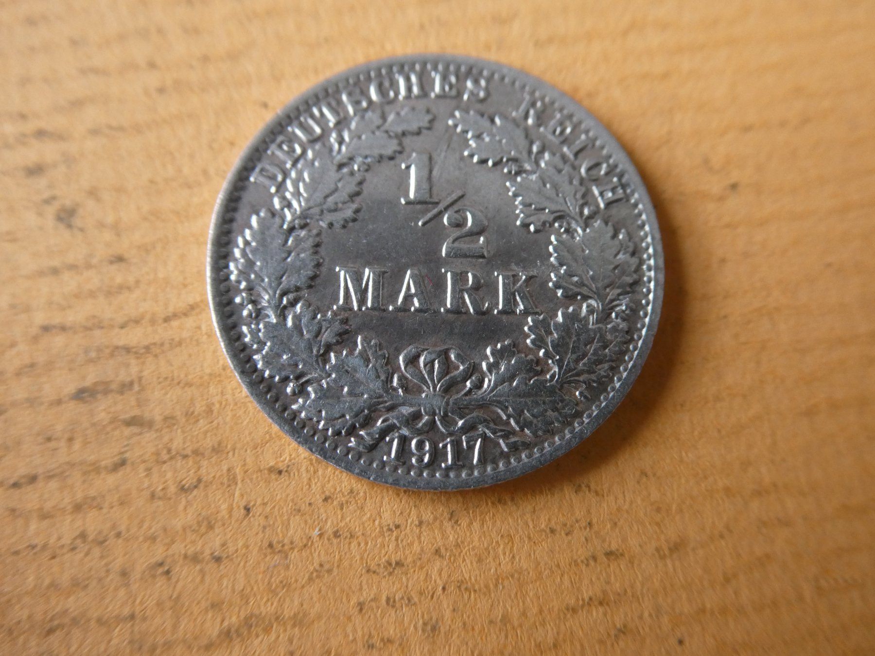 Tutti le monete: Dt. Reich 1917 A, 1/2 Silbermark – Usato da Hinterforst venduto da Rohusri