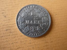 Dt. Reich 1917 A, 1/2 Silbermark