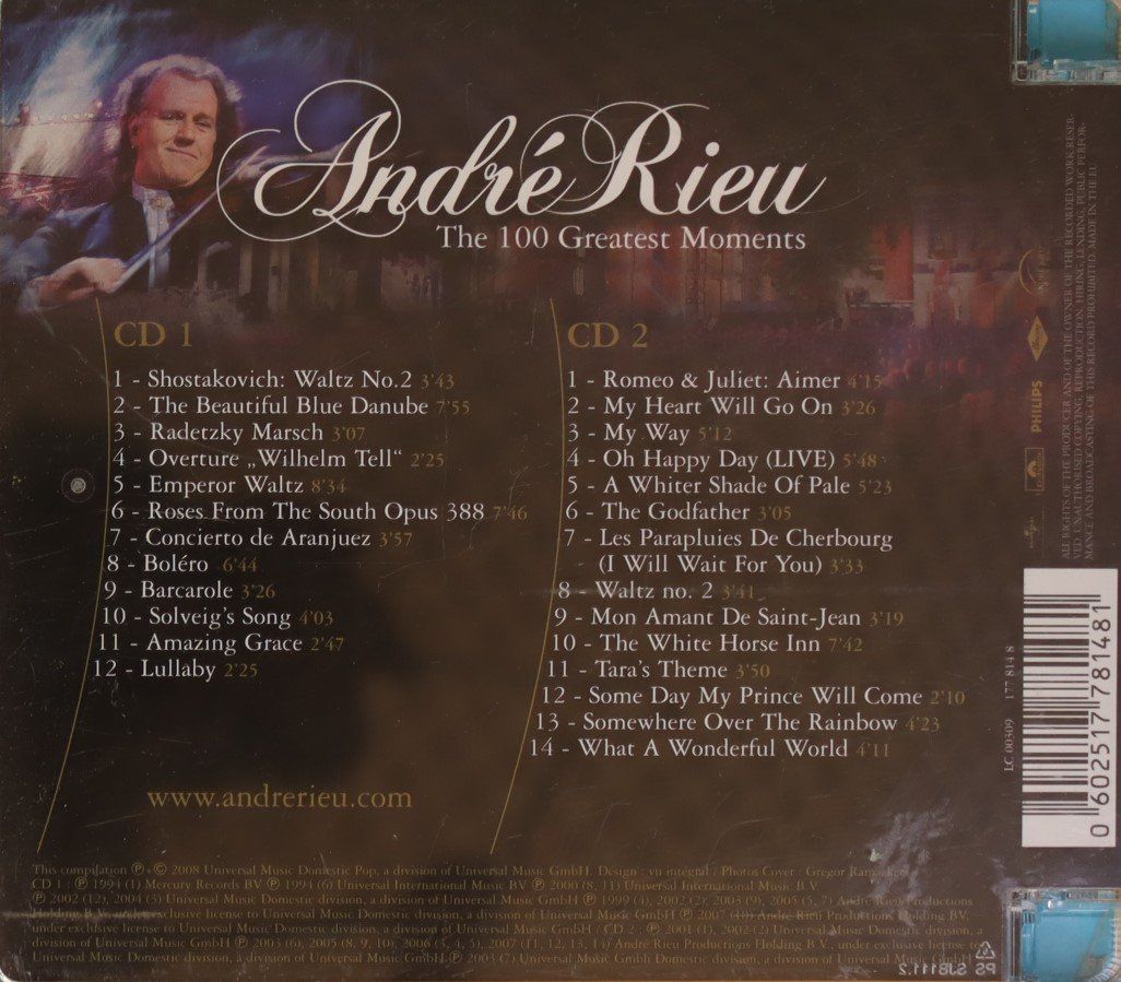 CD: André Rieu - The 100 Greatest Moments – Usato da Luzern venduto da CONTENTI 2