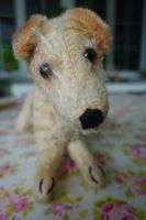antikes Spielzeug von Steiff: Hund 'Fox Terrier' bunt