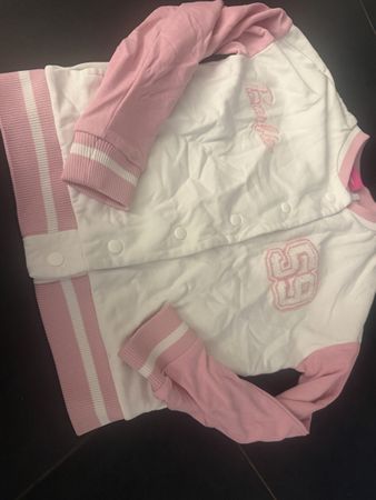 Barbie College Jacke Weiss Rosa Grösse 152 guter Zustand