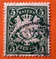 Briefmarken aus Bayern Wappenschild gestempelt 