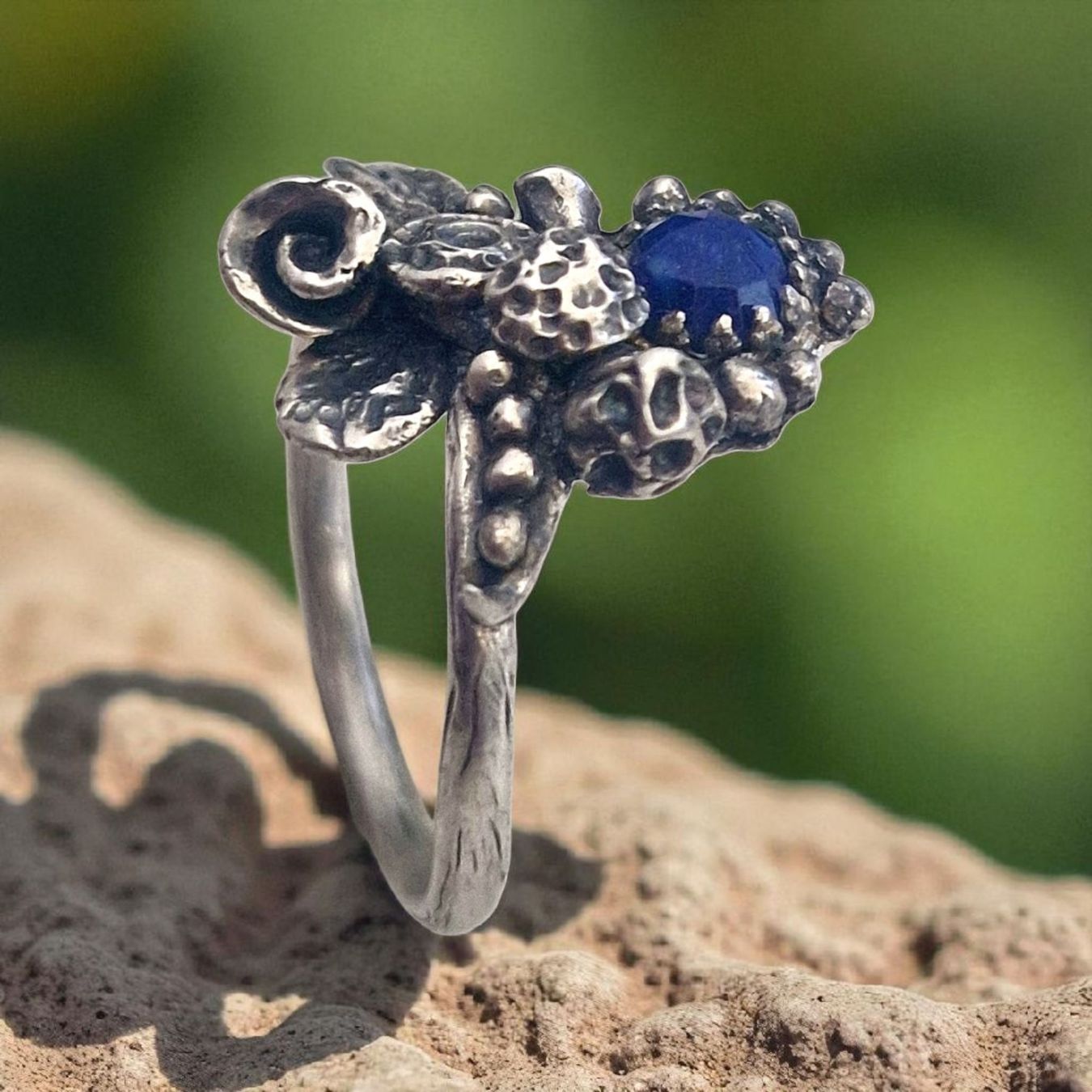 Anelli: Märchenhafter Silberring mit Lapislazuli, Grösse 61 – Nuovo e nell'imballaggio originale da Aarau venduto da Schmuckhoehle_MD 6