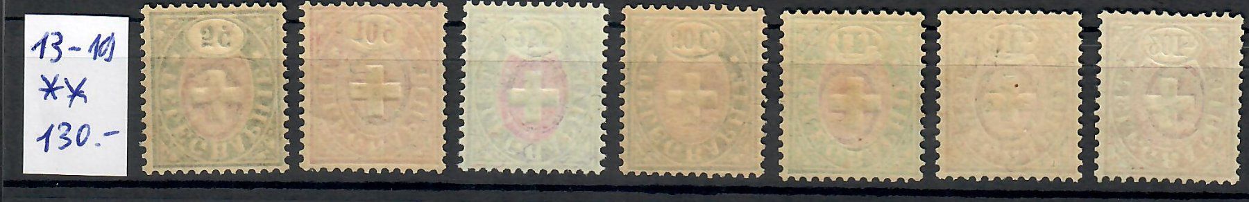 Alle Briefmarken: 1881: Telegraphenmarken 13-19 die Marken sind postfrisch. – Neu und originalverpackt aus Endingen von briefmarkenmeier57 1