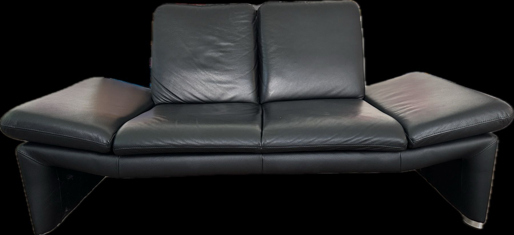 Sofas: Ledersofa schwarz 2-Sitzer – D'occasion à Waldkirch par Fvetsch0