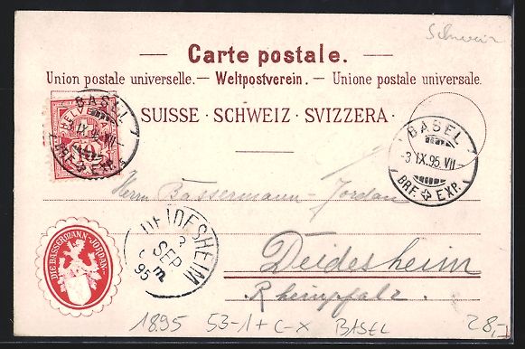 Cartoline postali: Vorläufer-Lithographie Basel, 1895, Hot – Usato da Berlin venduto da bartko-reher 1