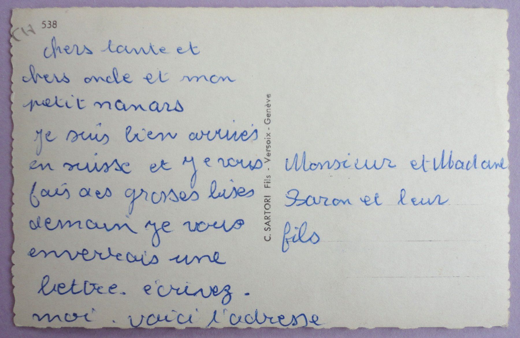 Cartoline postali: Lausanne - Ouchy – Usato da Fétigny venduto da Billy2miny 1