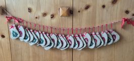 Adventskalender Girlande aus Jute gebraucht gut erhalten