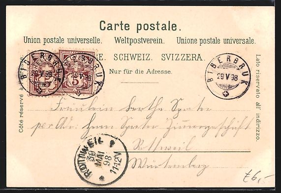 Cartoline postali: Litho Einsiedeln, Ortsansicht gegen die  – Usato da Berlin venduto da bartko-reher 1