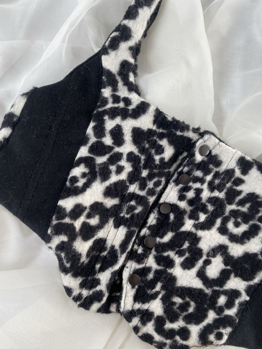 Top: Bustier, korsett grösse s, schwarzweiss Musterung – Nuovo e nell'imballaggio originale da lommis venduto da inf_thv8 6