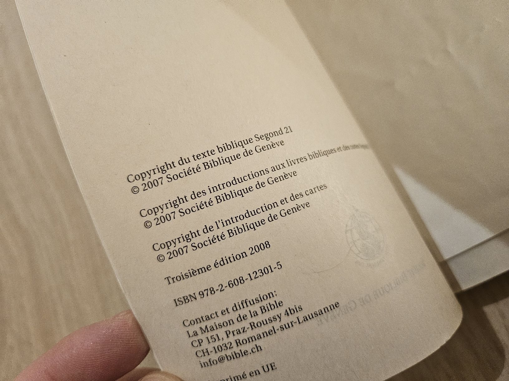 Libri: La Bible - Version Moderne, Bon Etat – Usato da La Joux FR venduto da car_ck96 1