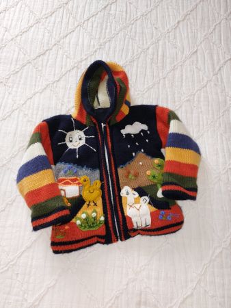 Herzige Strick-Jacke gefüttert Gr. 80