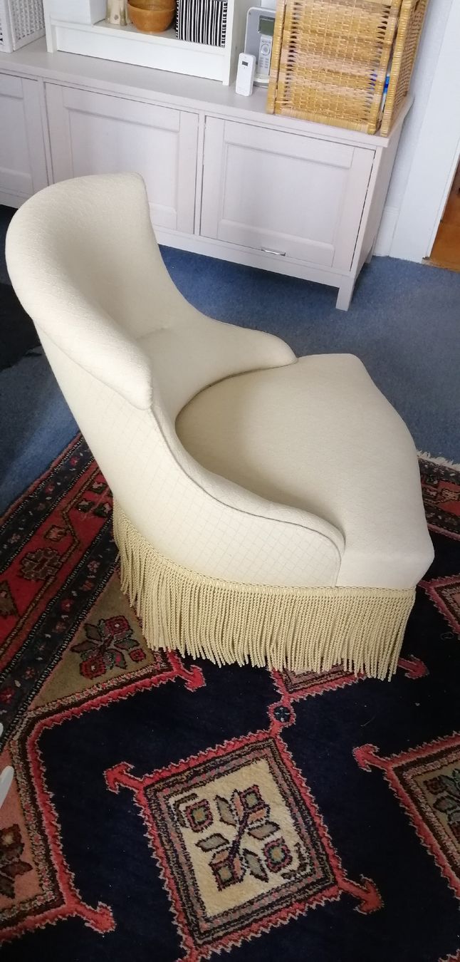 Poltrone: Fauteuil vintage crapaud beige – Usato da Lausanne venduto da Jdelta 1