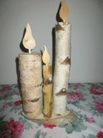 Kerze Birkenholz 3Flam Adventsdekoration Nr.11(Div. Artikel)