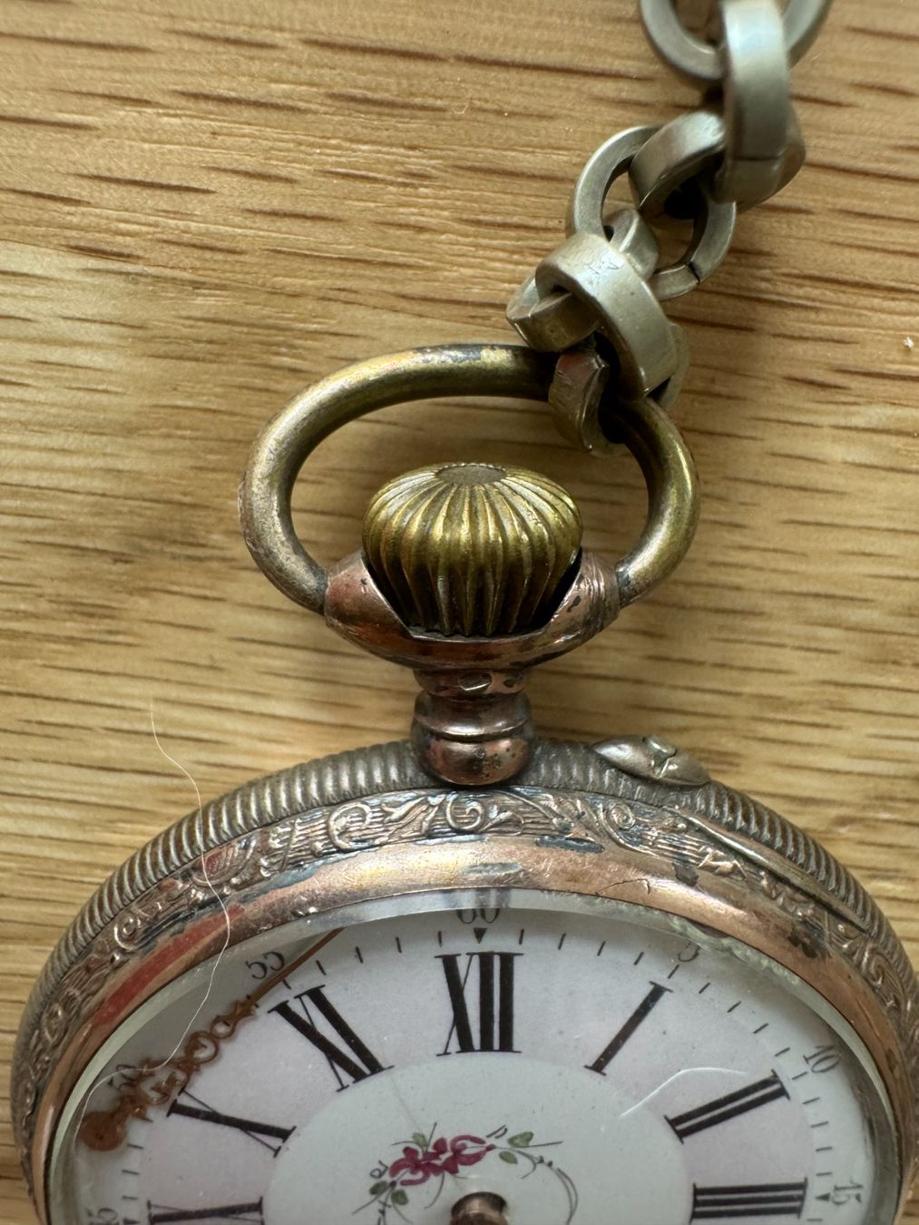 Orologi: Antike Taschenuhr mit Kette, Dame mit Schild – Usato da Gais venduto da mmu_bl6k 3