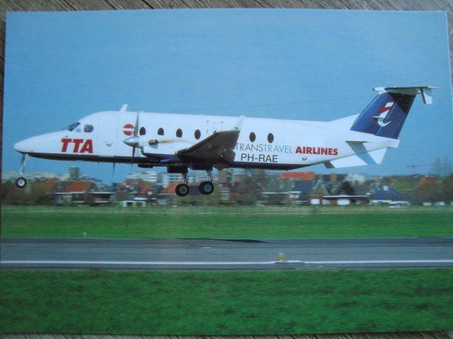 Cartoline postali: TTA Trans Travel Airlines Beech 1900D PH-RAE – Nuovo e nell'imballaggio originale da Thun venduto da Abigboss