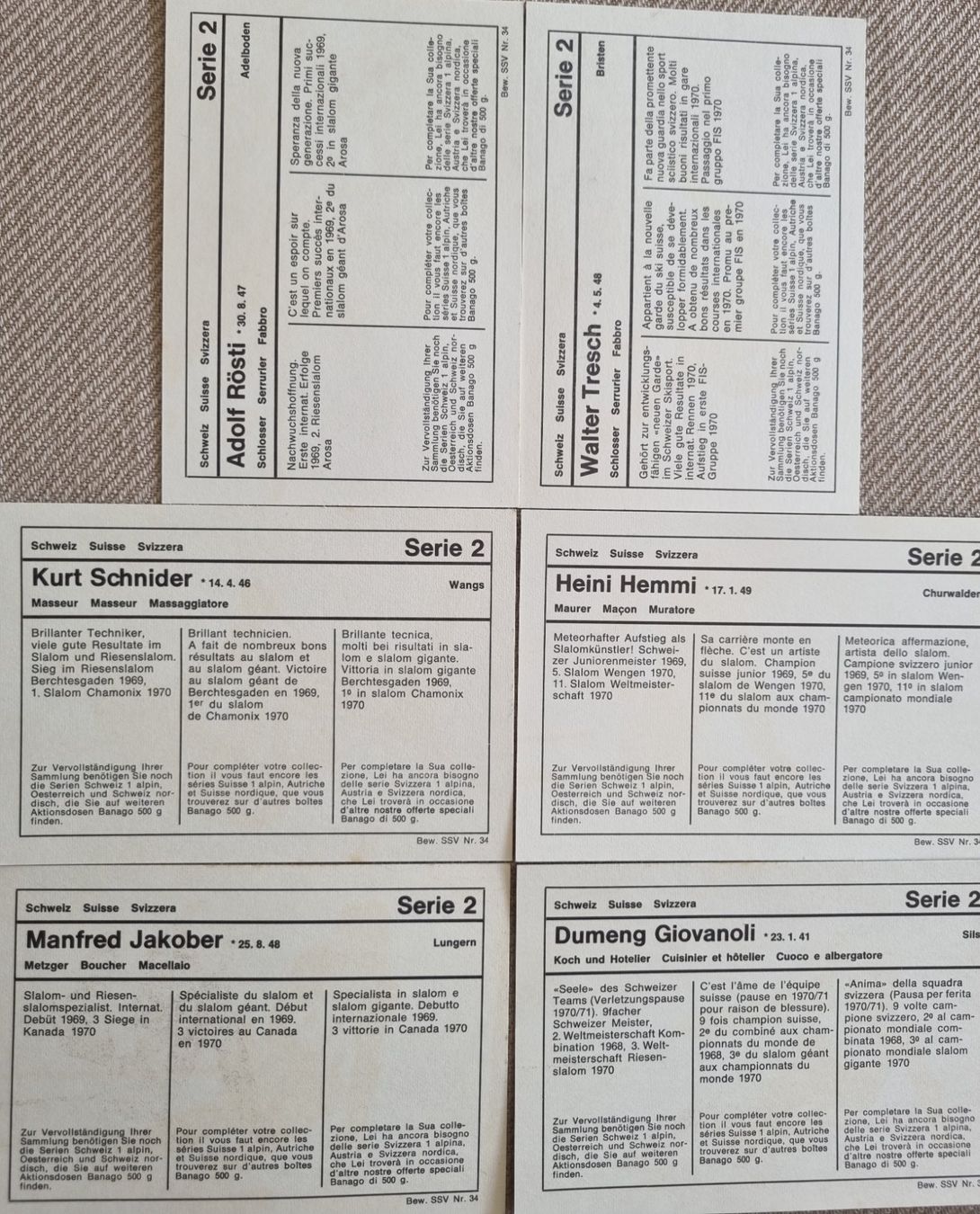 Sammelbilder & Trading cards: Sammelbilder: Skirennfahrer Schweiz – Gebraucht aus Aarwangen von Rom55 1