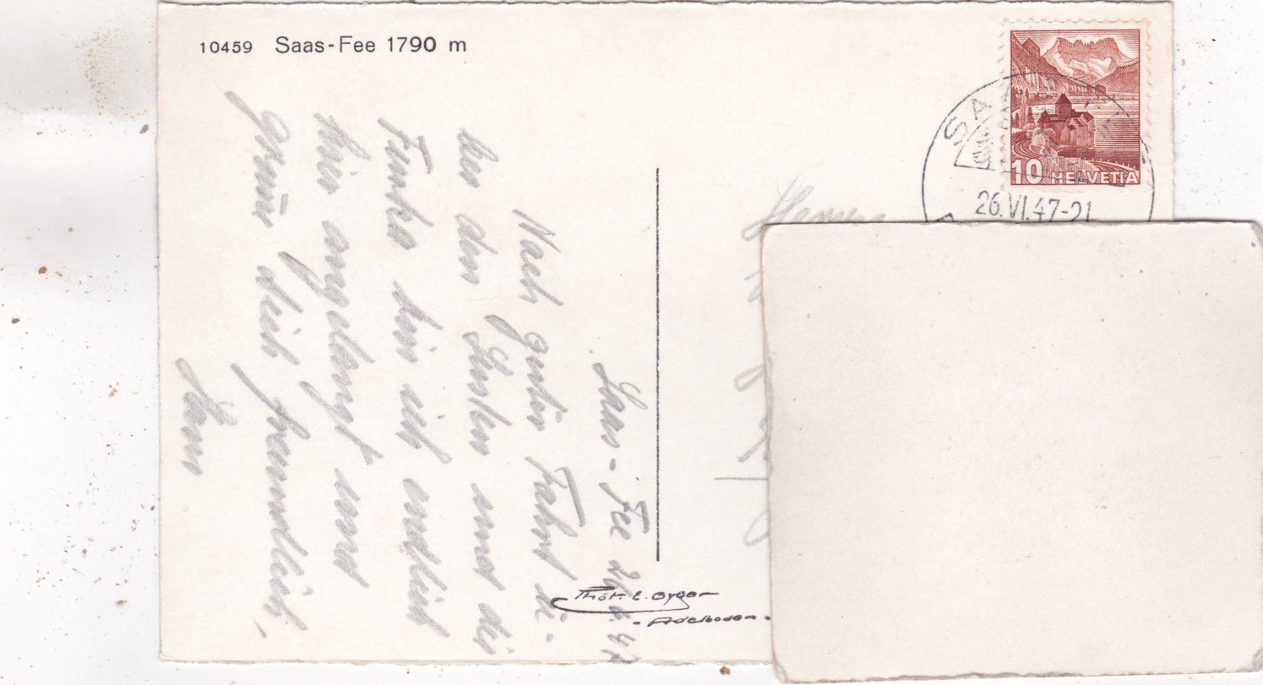 Cartoline postali: Saas-Fee 1947 – Usato da Herisau venduto da Lisegrat2008 1